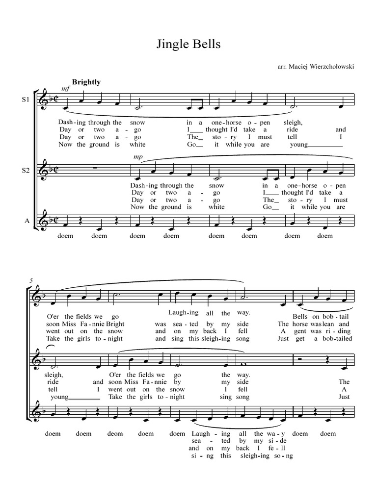 7 Jingle Bells LYRICS 1 Full Score PDF Christmas Music Seasonal Traditions