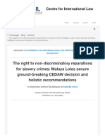 The Right To Non-Discriminatory Reparations For Slavery Crimes: Malaya Lolas Secure Ground-Breaking CEDAW Decision and Holistic Recommendations