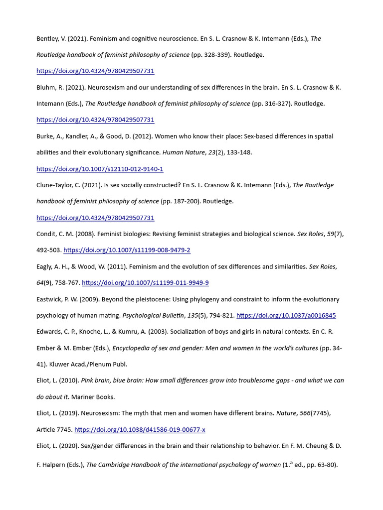 Bibliography Against Sex Differences in The Brain | PDF | Gender ...