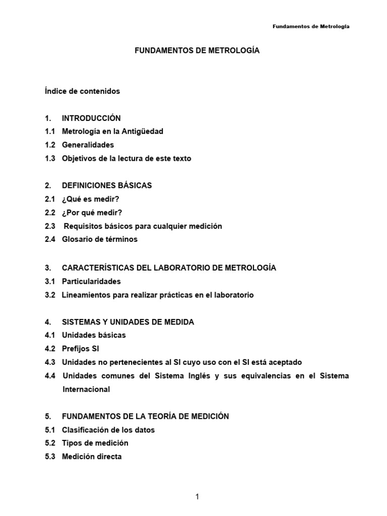 Fundamentos Esenciales de Metrología | PDF | Medición | Metrología