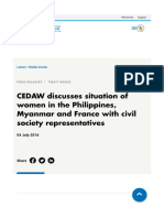 CEDAW Discusses Situation of Women in The Philippines, Myanmar and France With Civil Society Representatives - OHCHR