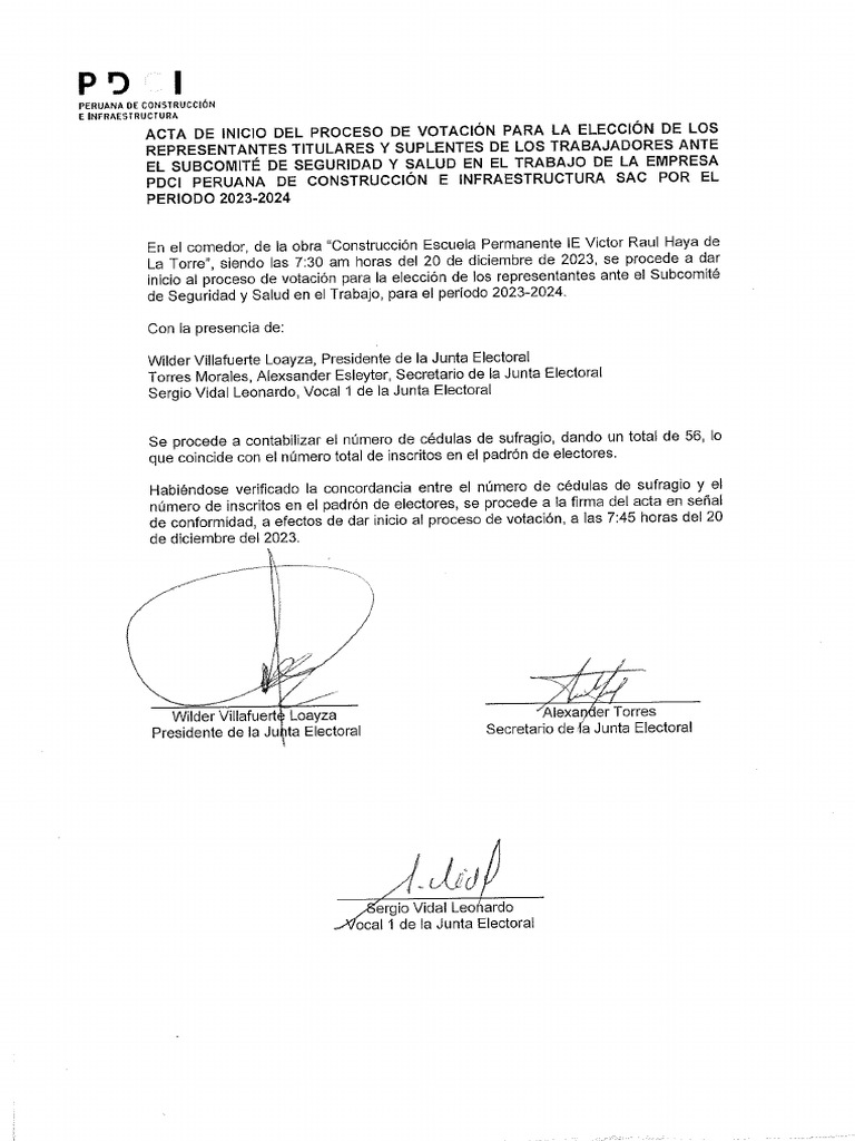 Acta de Inicio Del Proceso de Elección | PDF