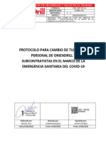 Protocolo para Cambio de Turno Del Personal de Oriendrill y Subcontratistas en El Marco de La Emergencia Sanitaria Del Covid-19-Signed