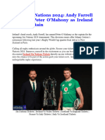Latest Six Nations 2024 Andy Farrell Appoints Peter O'Mahony As Ireland Rugby Captain