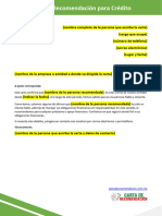 Modelo de Carta de Recomendacion Credito PDF