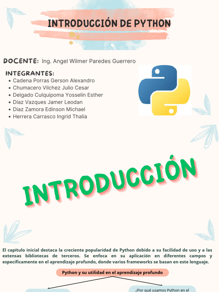 Introducción a Python y su Usabilidad | PDF | Python (lenguaje de ...