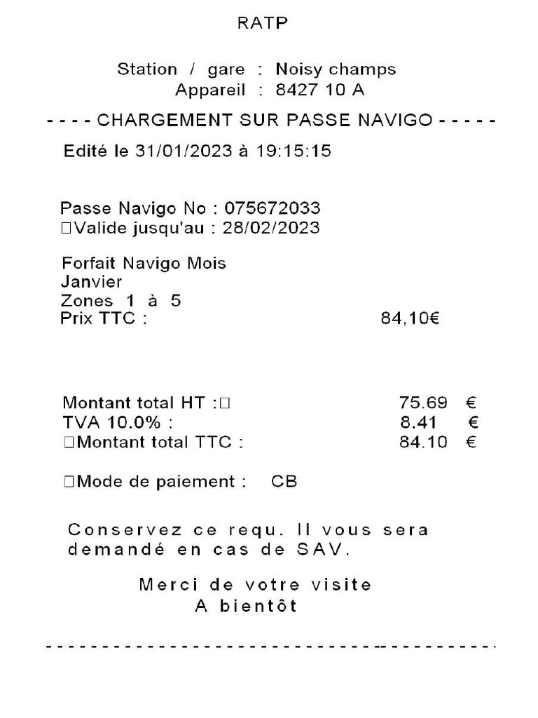 Recue de Ratp | PDF