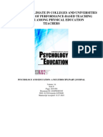 Motivational Climate in Colleges and Universities As A Function of Performance-Based Teaching Behavior Among Physical Education Teachers