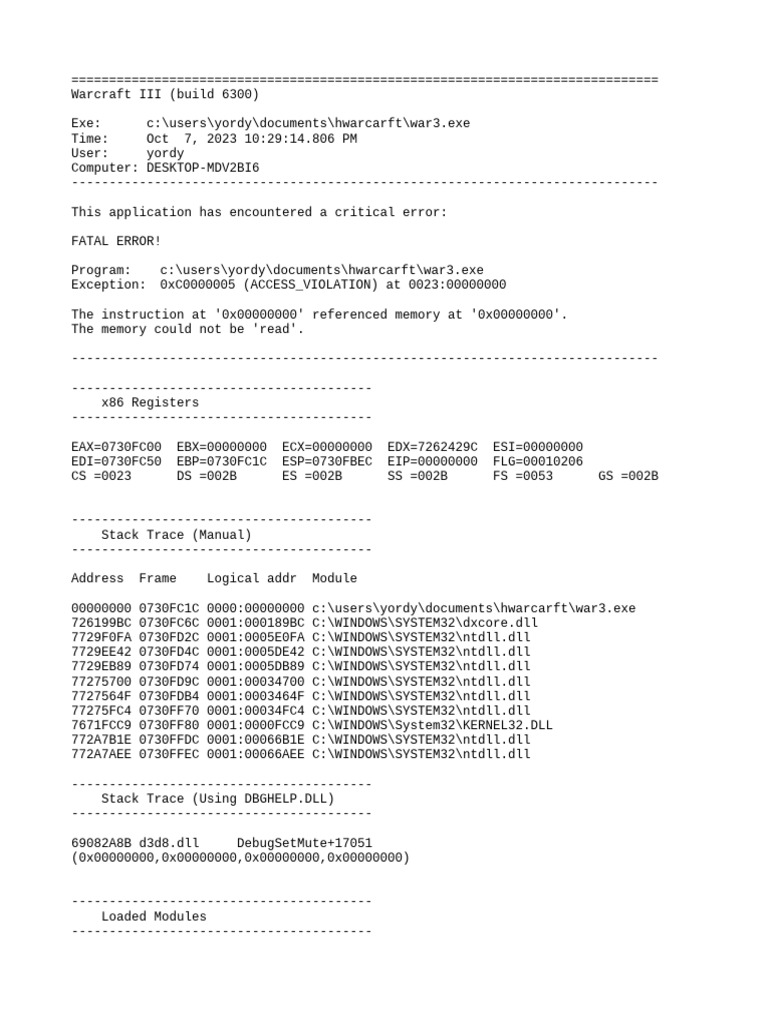 2023-10-07 22.29.14 Crash | PDF | Software | Microsoft Windows