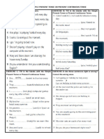 Exercises On S. Present & Present Cont. Tense - 9th Grade