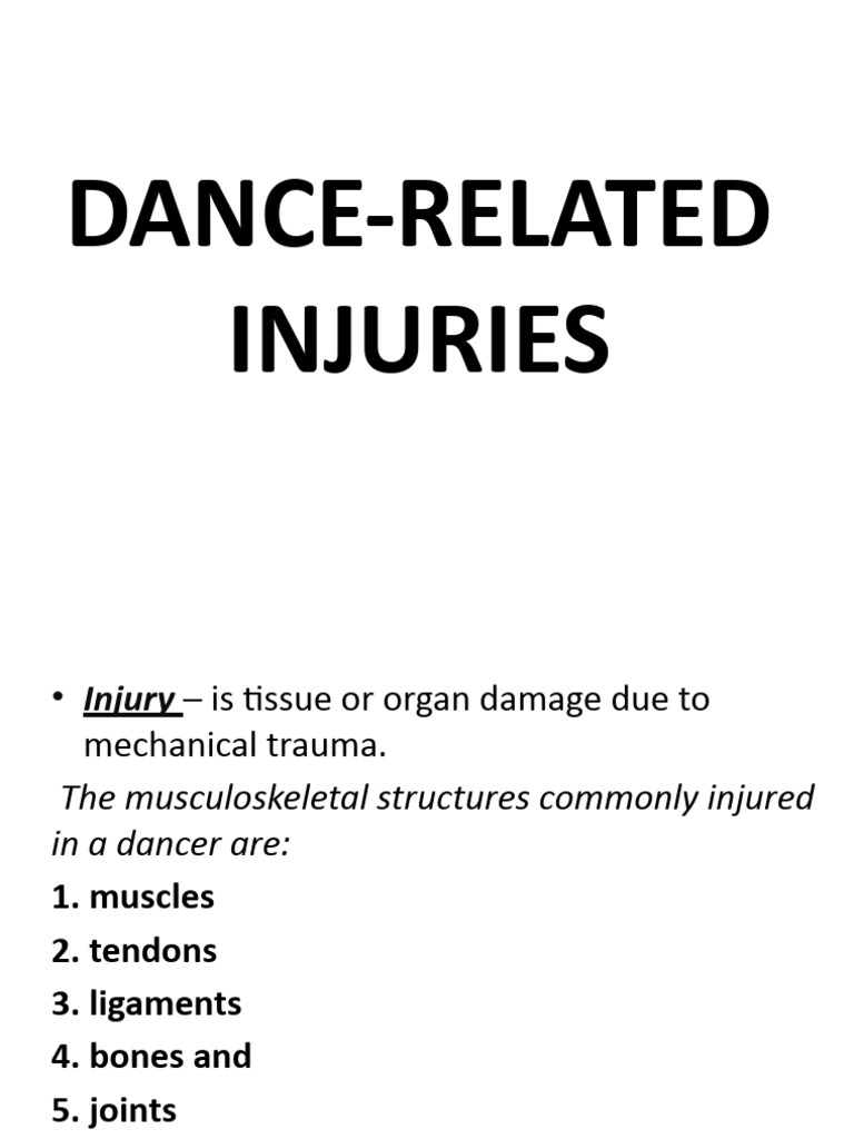 Dance Related Injuries PDF Injury Knee