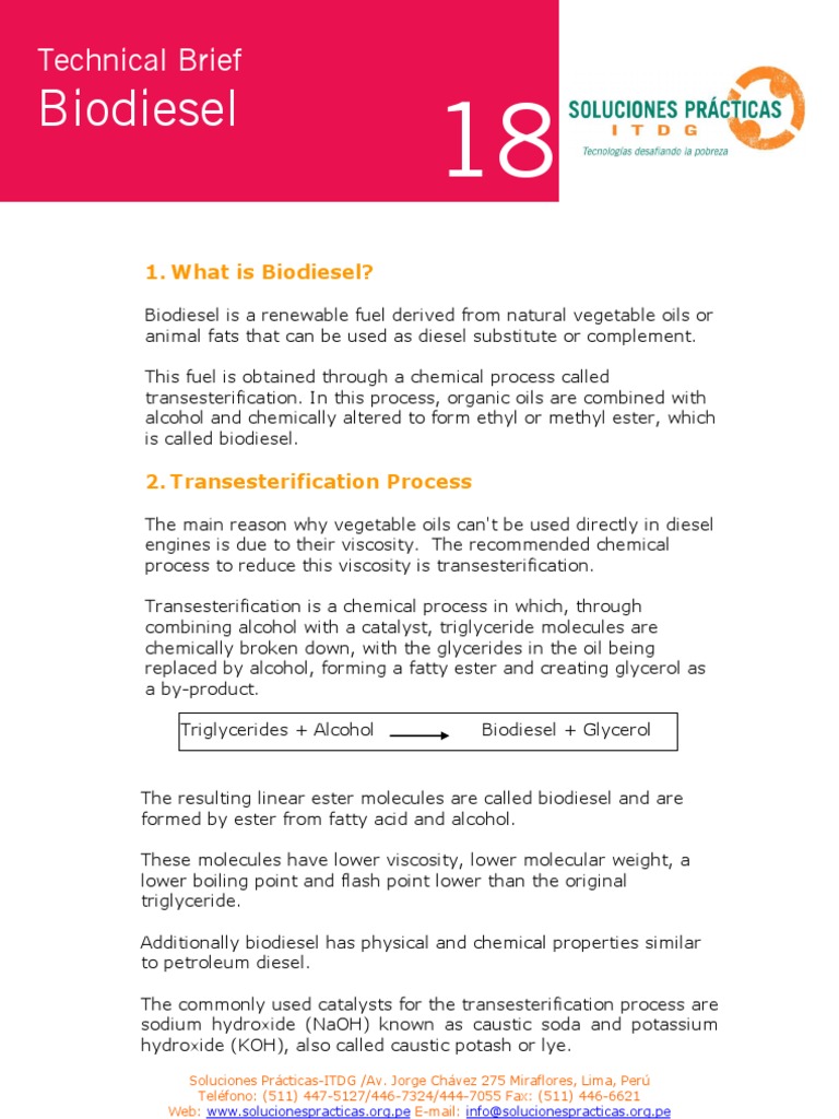 Biodiesel Pdf Biodiesel Diesel Fuel
