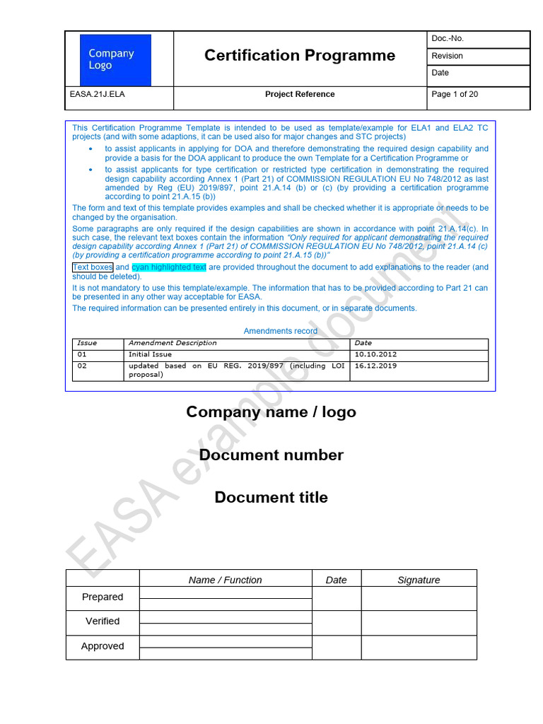 DOA Certification Programme Template | PDF | Aviation | Transport