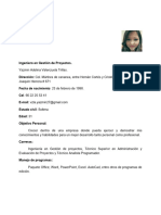 Curriculum Vitae Yazmin Valenzuela.