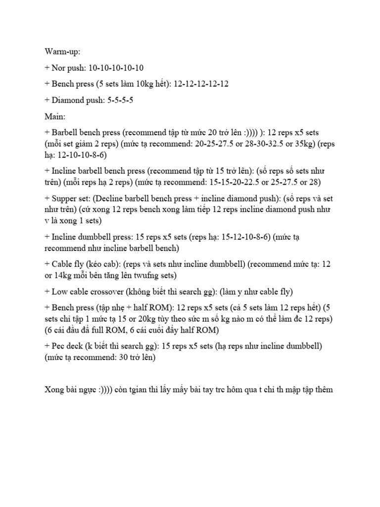 Chest Routine | PDF