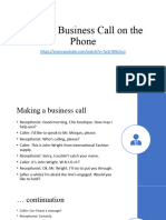 Session 2 - Making A Business Call - Class Discussion and Practice Exercises