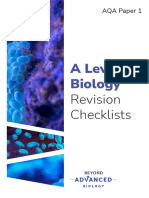 AQA A Level Biology Paper 1 Checklists