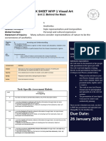 VA MYP1 U2 Task 1.2 Knowing Understanding Mask Art Student S Name