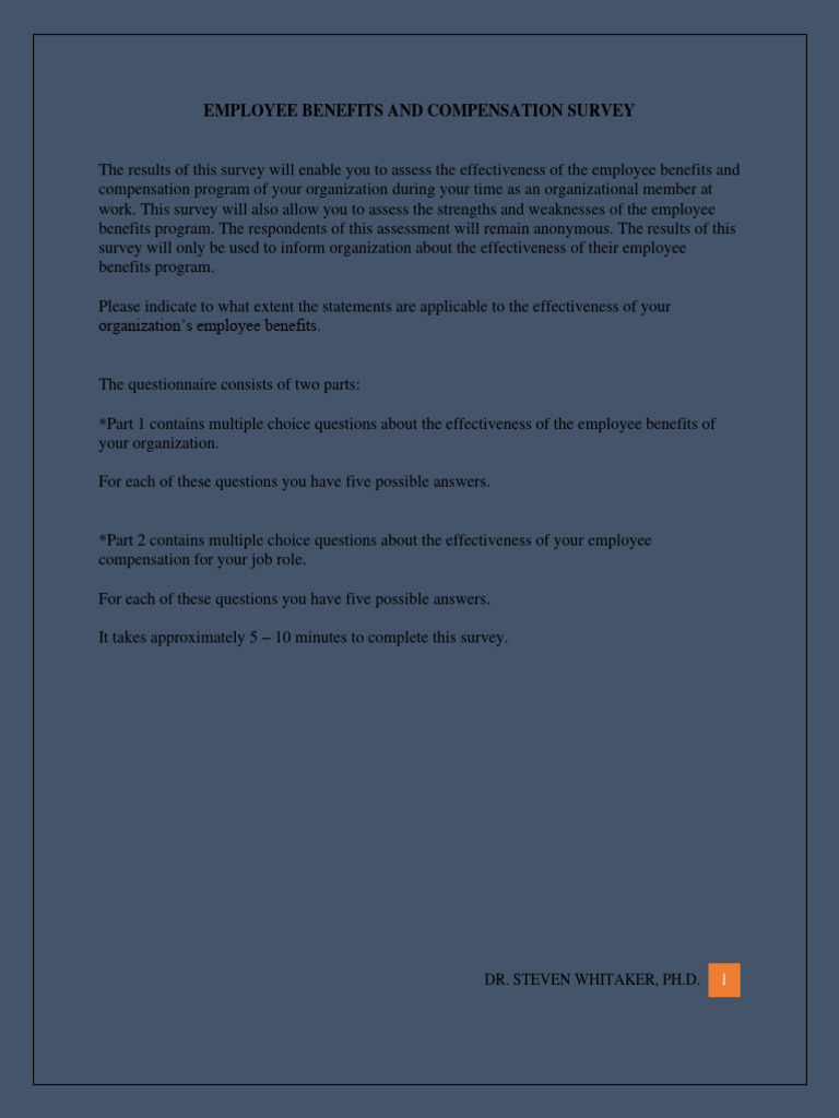 Employee Benefitsand Compensation Survey | PDF | Employment | Multiple ...