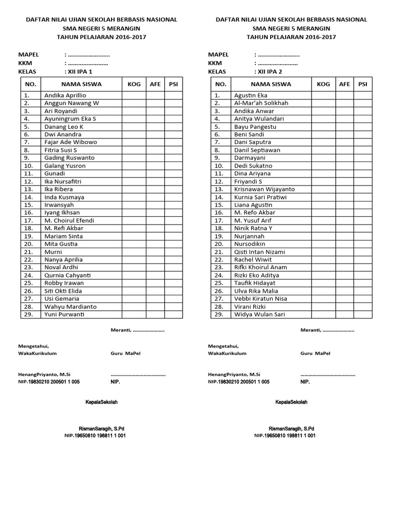 Daftar nilai usbn pdf