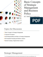 Concepts of Strategic Management