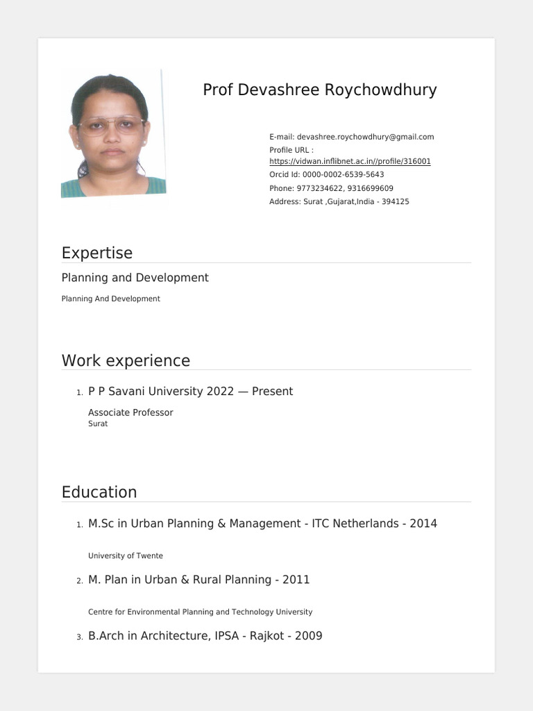 Prof. Devashree Roychowdhury Profile | PDF | Art