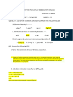 Fyjc Chemistry Assignment 2023