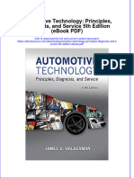 Instant Download Automotive Technology Principles Diagnosis and Service 5th Edition Ebook PDF PDF Scribd
