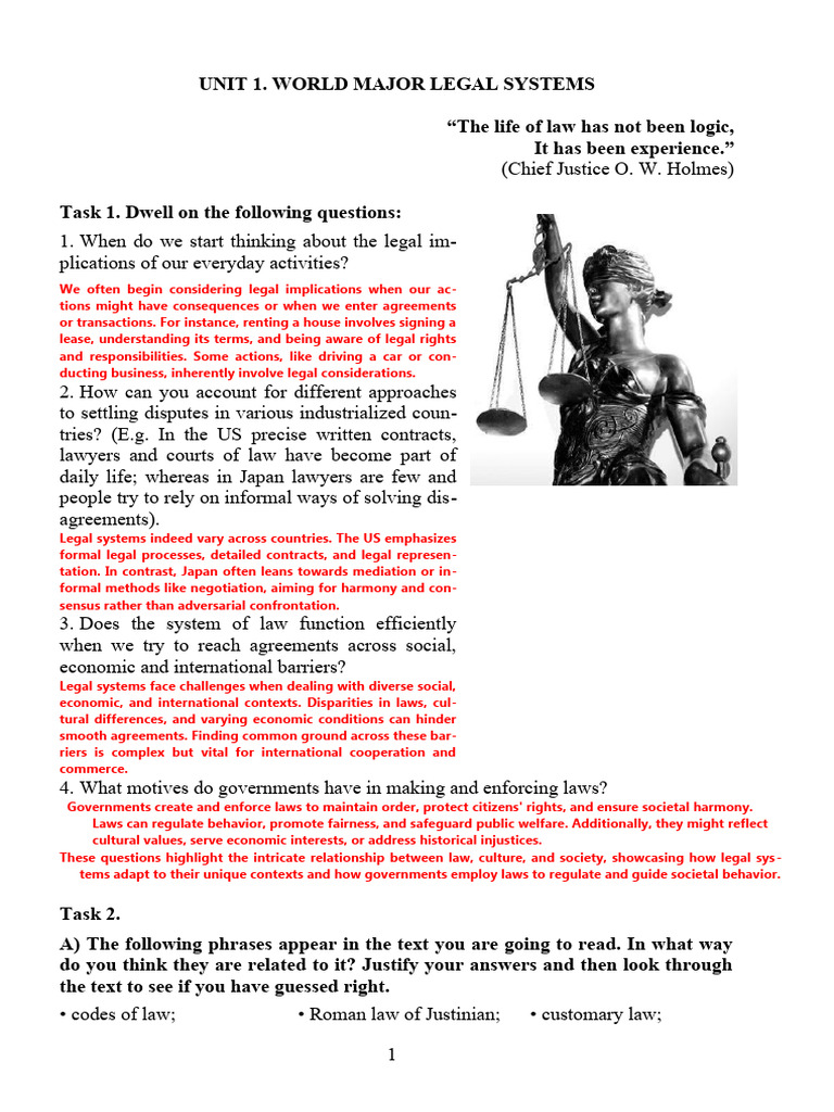 Major Legal Systems Overview | PDF | Common Law | Trials