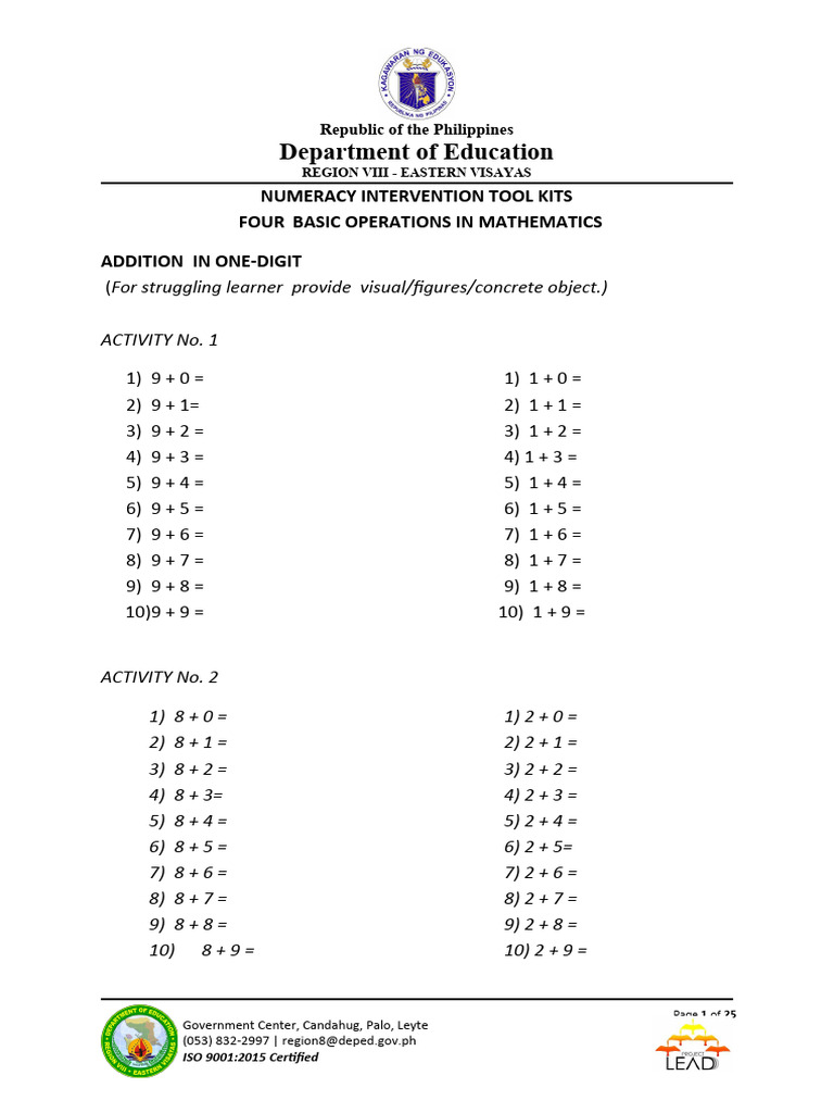 Numeracy Intervention Tool Kits | PDF | Mathematics | Learning
