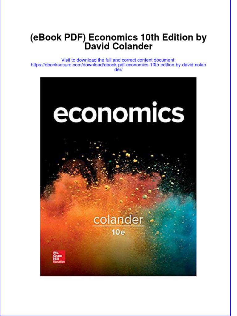 Instant Download Ebook PDF Economics 10th Edition by David Colander PDF