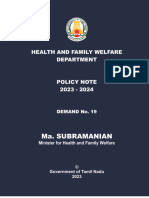 Health and Family Welfare Policy Note