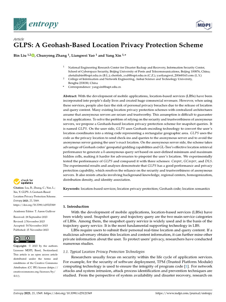 GLPS A Geohash-Based Location | PDF | Load Balancing (Computing) | Privacy