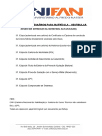 01 - Documentos - Matrícula Vestibular
