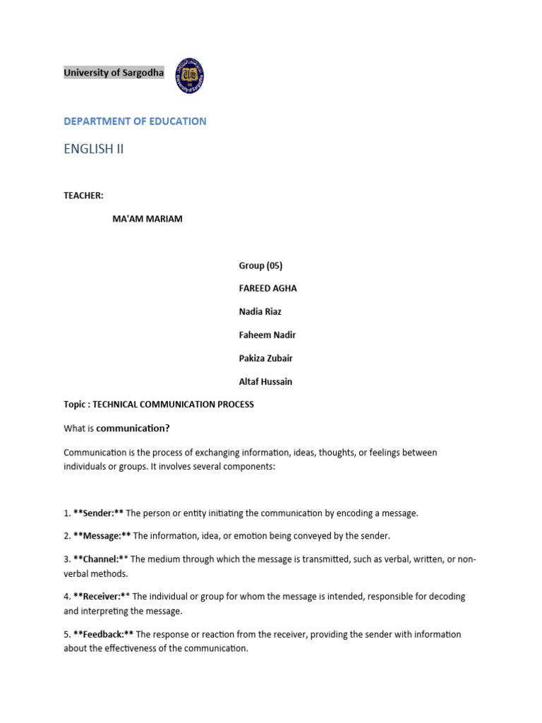 TECHNICAL COMMUNICATION PROCESS AND PRODUCT visual data 6