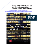 Instant Download Communicating at Work Strategies For Success in Business and The Professions 12th Edition Ebook PDF PDF Scribd