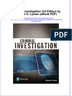 Instant download Criminal Investigation 3rd Edition by Michael d Lyman eBook PDF pdf scribd