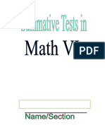 Math Summative Test - Module 1-2