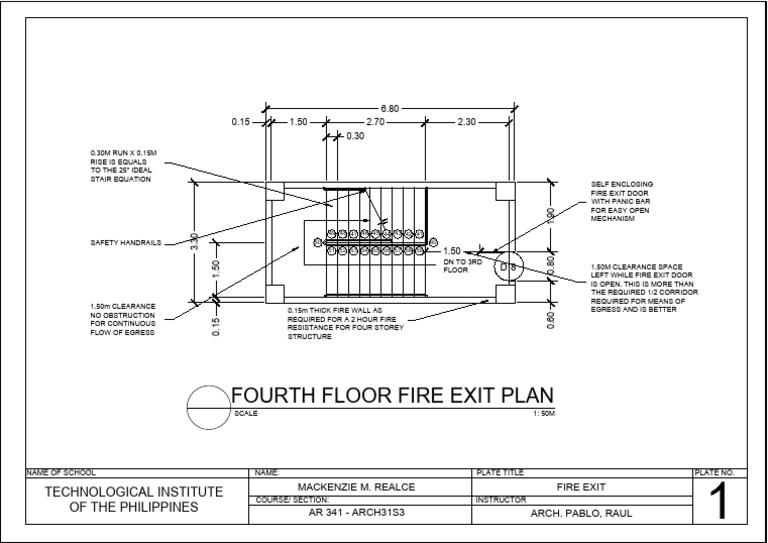 Fire Escape Stairs Plan