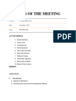 Minutes of The Meeting