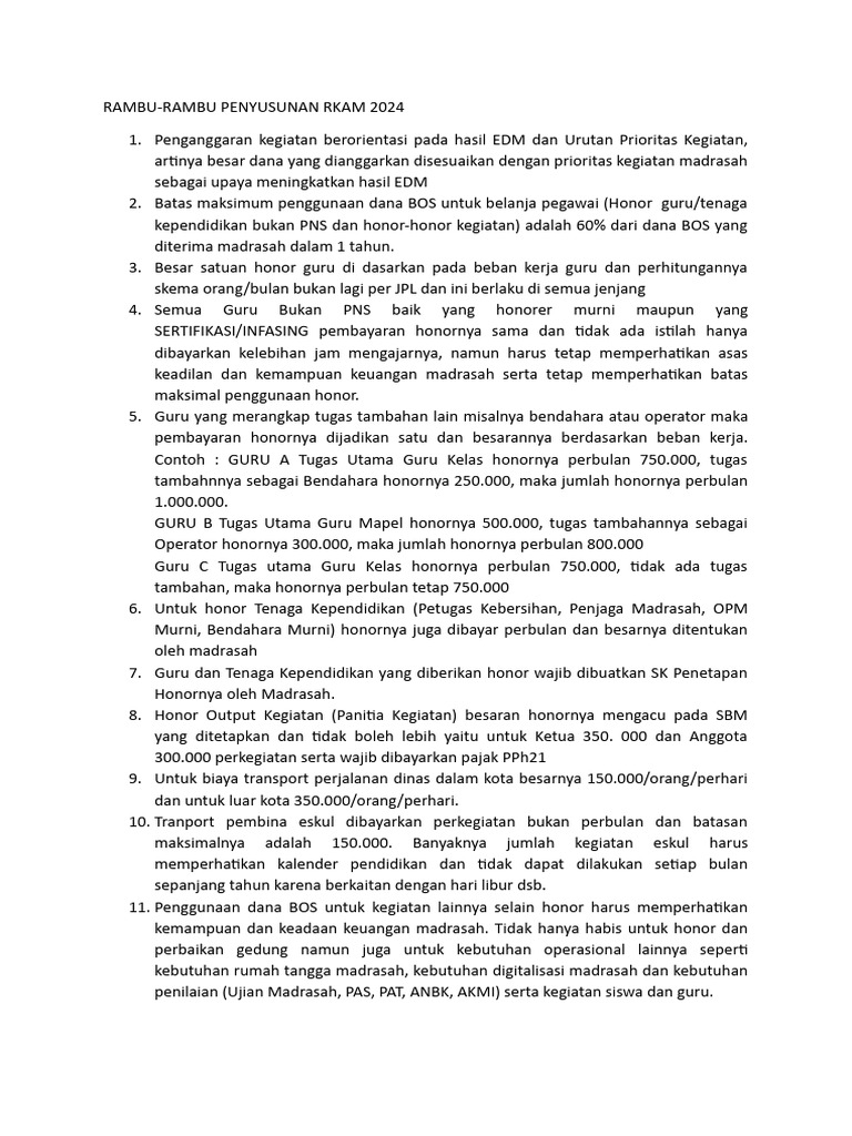 Rambu-Rambu Penyusunan Rkam | PDF
