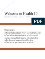 Week1 Consumers Health Health Information