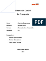 Sistema de Control de Transporte para Empresa Santillana Tours
