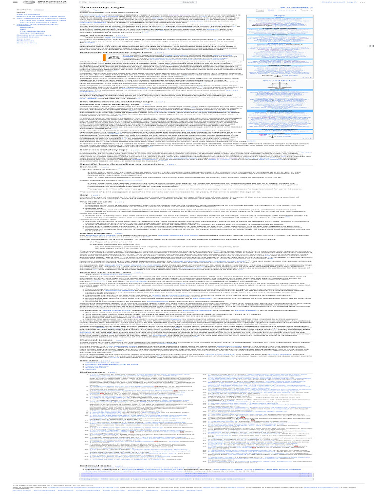 Statutory Rape - Wikipedia | PDF | Rape | Sexology