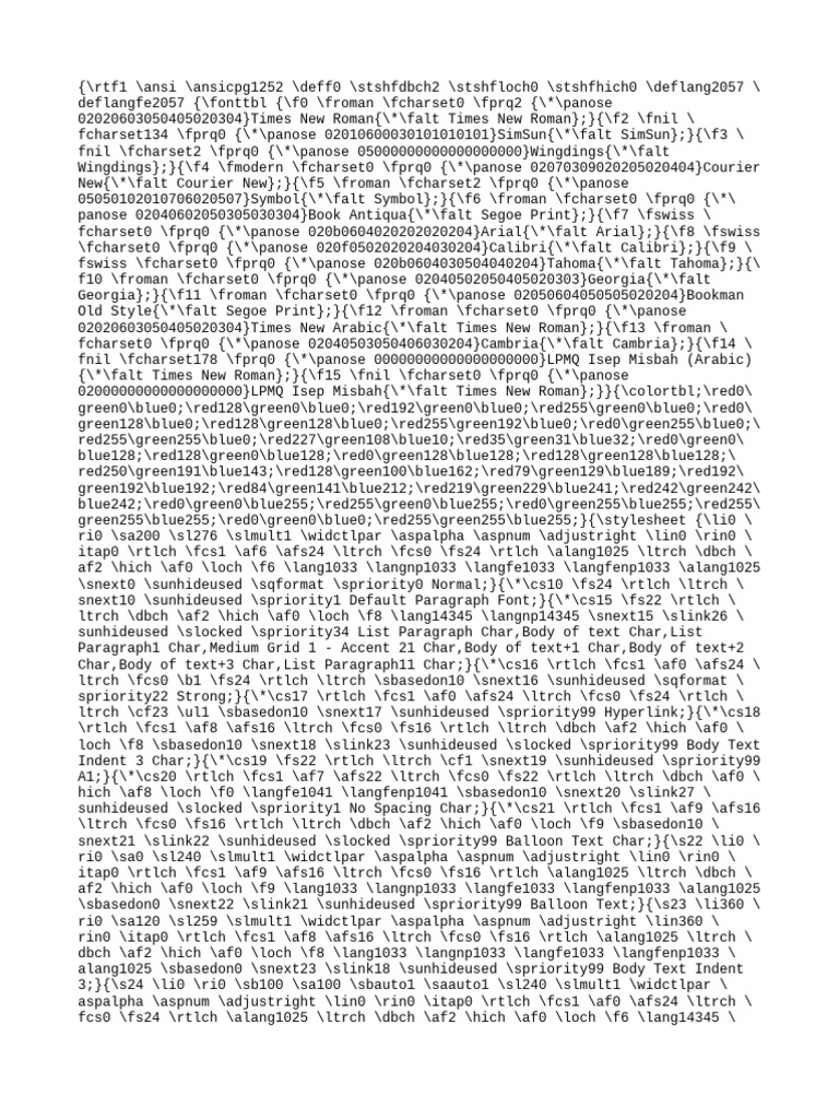 RTF Document Structure Guide | PDF | Html | Written Communication