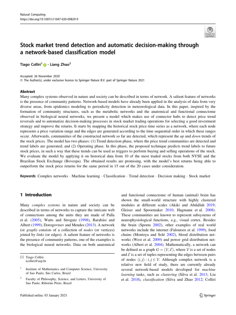 Stock market trend detection and automatic decision making through a