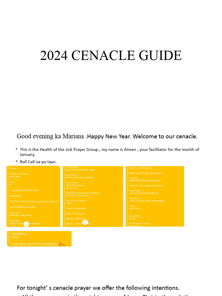 2024 Cenacle Guide PDF