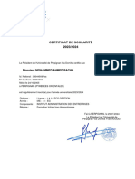 Certificat de Scolarité ALGE10 2023-2024 MOHAMMED AHMED BACHA