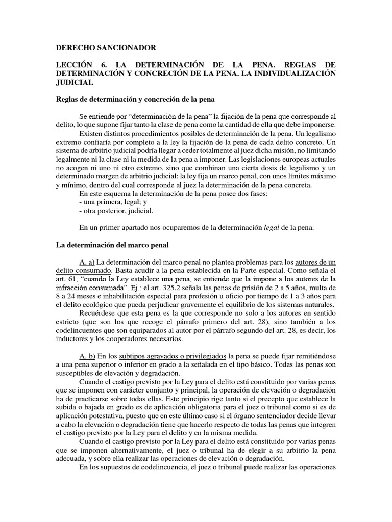 Determinación y Concreción de la Pena | PDF | Castigos | Derecho penal