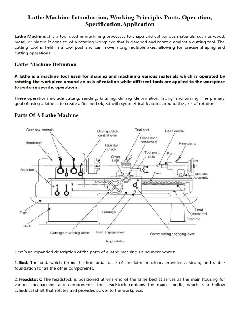 Lathe Machine PDF Machining Drilling